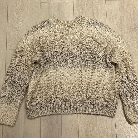 Roots Ombré Cable Knit Sweater in Cream/Brown - Picture 2 of 4
